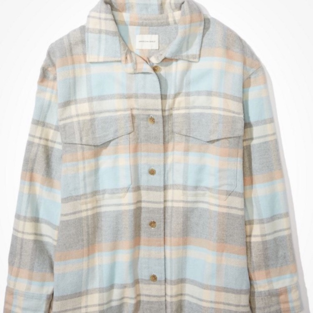 Ae American Eagle Oversized Button-Up Flannel Shi… - image 2